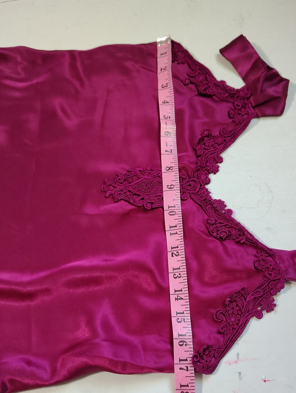 Vintage Alexandra Nicole Embroidered Floral Satin Slip Nightgown Dress 80s Sexy - Picture 9 of 12